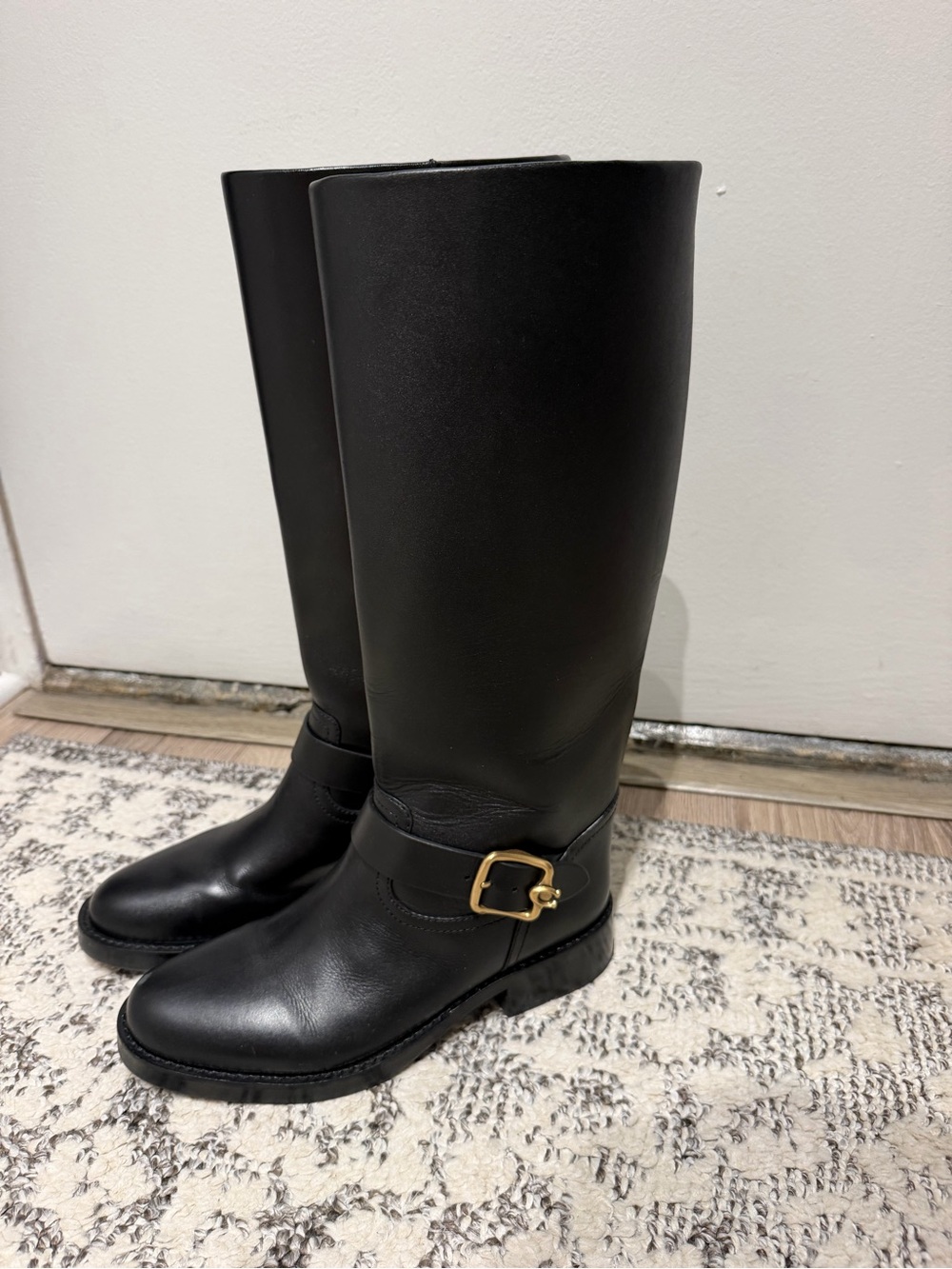 Coach - Classic Black Leather Knee-High Boots